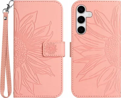 Produktbild von Samsung Galaxy S25 FE Hülle - Coverup Sonnenblume Klapphülle mit Schlüsselband - Rosa
