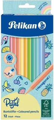 Obrázok produktu pre Pelikan Kredki drewniane pastel (12) blister