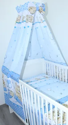 Produktbild von Vollstoff Himmel für Baby Bett Vollstoffhimmel Betthimmel - 02. Sweet Blau