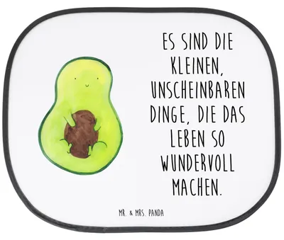 Produktbild von Mr. & Mrs. Panda Sonnenschutz für Auto Avocado Kern - Weiß - Geschenk, Baby, Autosonnenschutz, saugnapf, Scheibenschutz, Seitenscheibe, Autoscheiben, Pflanze, Liebe