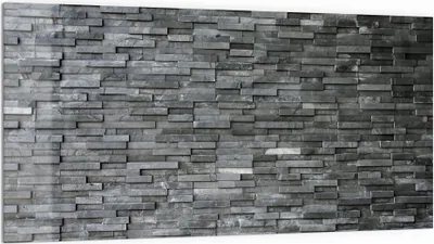 Produktbild von DEQORI Küchenrückwand Glas 100x50 cm 'Natursteinmauer' Spritzschutz Bad Rückwand