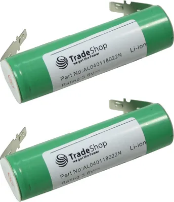 Produktbild von 2x Trade-Shop Li-Ion Akku 3,6V / 2200mAh kompatibel mit Black & Decker KC460 KC460LN KC360LN PP360LN-QW AS36LN KC460LN-QW BDCS36G GSL200