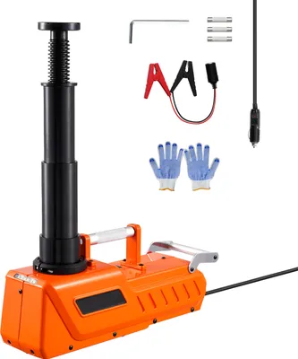 Image de SucceBuy Cric électrique 15 tonnes, 33.000 lbs de force de levage hydraulique, kit de changement de pneus 12 V avec double entraînement, lumière LED, portable pour berline, SUV, camion