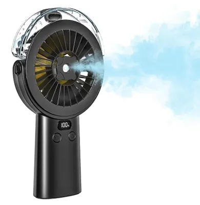 Nebelventilator, 4000 mAh, LED-Display, 5 Stufen, 2 Modi, klappbar