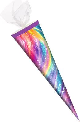 Produktbild von Schultüte / Zuckertüte / 35cm / rund / Tüllverschluss / "Rainbow"