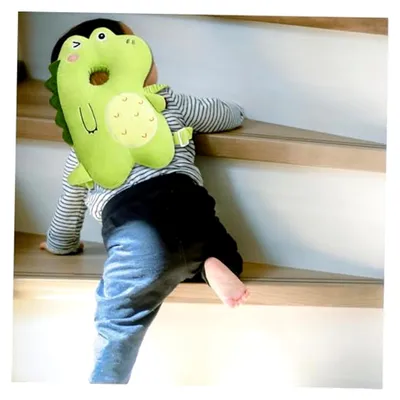 Produktbild von Baby-Rucksack mit Kopfschutzkissen, niedlicher Dinosaurier-Kopfschutz für Kleinkinder, atmungsaktiv und verstellbar