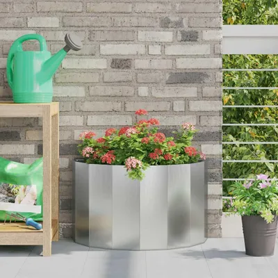 Zdjęcie produktu dla Maison Exclusive – donica srebrna 60 x 30 x 35 cm Stal ocynkowana