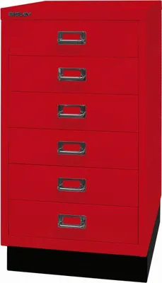 Produktbild von BISLEY MultiDrawer™ L29A36S Schubladenschrank kardinalrot 6 Schubladen 34,9 x 43,2 x 67,0 cm