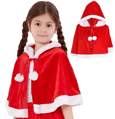 Image de Cape en velours pour Noël, rouge, taille unique