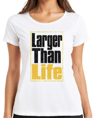 Obrázek produktu pro Tričko s potiskem "Larger Than Life", popová hudba 90. let, retro, dámské, bílé, velikost M