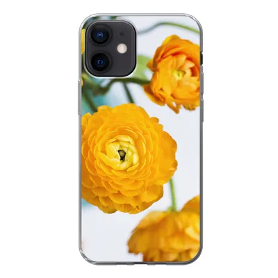 Produktbild von MuchoWow® Handyhülle Schutzhülle Hülle für iPhone 12 Blumen - Draußen - Orange Silikon Softcase Handy Hülle - Schutzhülle