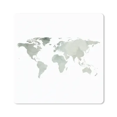 Produktbild von MuchoWow® Mauspad Mousepad Weltkarte - Grau - Einfach 20x20 cm - Mousepads - Maus Mat - Pad - Mausunterlage - Desk Mat - Bureauartikeln