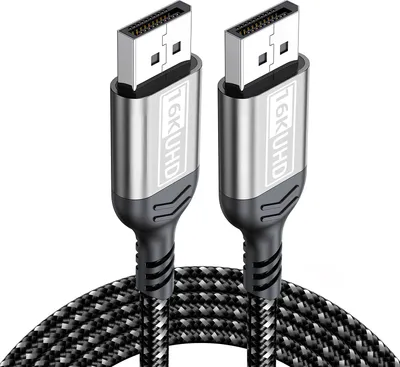 Produktbild von DisplayPort Kabel 2.1 1M-DP Kabel Unterstützt 16K@60Hz, 10K@60Hz, 8K@120Hz, 4K@240Hz/165Hz/144Hz, 2K@360Hz/240Hz, 80Gbps, HDR, DSC1.2a, FreeSync, G-Sync für Gaming Monitor, Grafikkarte, PC