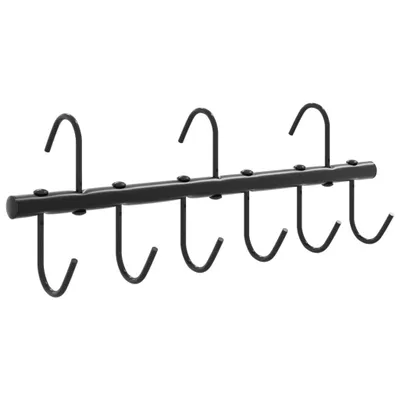 Produktbild von vidaXL Trensenhalter mit 9 Drehhaken Schwarz Stahl