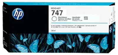 Zdjęcie produktu dla HP Wkład z atramentem wzmacniającym połysk DesignJet 747 o pojemności 300 ml, Drukarki serii HP DesignJet Z9, Termiczny druk atramentowy, Wzmacniający połysk, P2V87A, Biznes, Singapur
