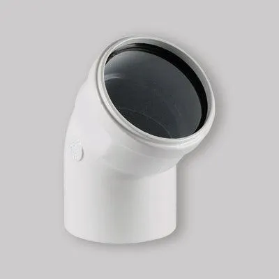 Obrázok produktu pre 45° ohyb M/F pre odvod spalín z tradičného kotla a ohrievača vody, tesniaca komora, Ø 80 mm – hliník