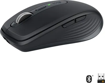 Image de Logitech MX Anywhere 3 - Maus - Laser - 6 Tasten - kabellos - 2.4 GHz, Bluetooth - kabelloser Empfänger (USB) - Graphite