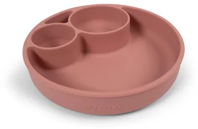 Imagen del producto de Filibabba FI-02277, Plato para bebés, diseño de rosa, silicona, apto para niños/niñas, de 5 años, 190 mm