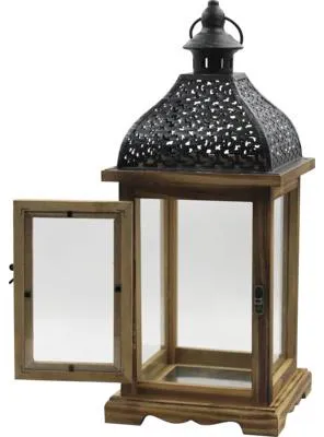 Produktbild von Laterne Lafiora Holz 16 x 16 x 38 cm braun
