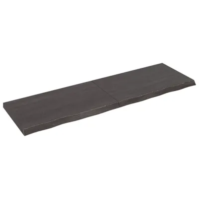 Zdjęcie produktu dla Maison Exclusive – blat stołowy w kolorze ciemnobrązowym, 200 x 60 x (2–6) cm, lite drewno dębowe