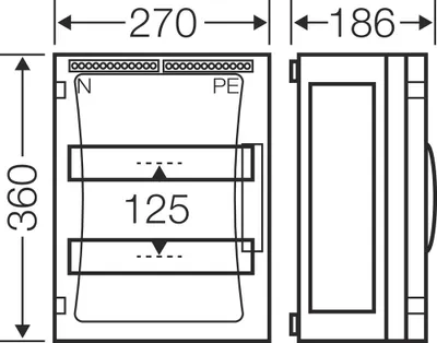 Productafbeelding van HENSEL HENS ENYSTAR - Automatengehäuse, type FP 1219, met 24 moduleplaatsen