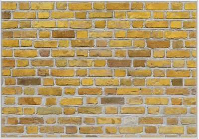 Produktbild von Wallario Wandbild Ziegelsteinwand in gelb - Backsteine, Größe: 70,30 x 100,30 cm, Poster mit weißem Kunststoffrahmen