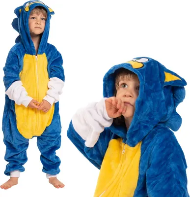 Zdjęcie produktu dla Dziecięcy piżamowy strój kigurumi Sonic niebieski 125-135 cm