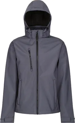 Produktbild von Regatta Professional TRA701 | Venturer 3-layer Printable Hooded Softshell Jacket - Farbe: Seal Grey/Black - Größe: S