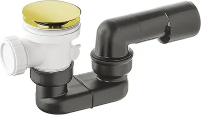 Produktbild von Ablaufgarnitur Siphon Dusche, Wanne mit Ablaufventil Pop Up Gold