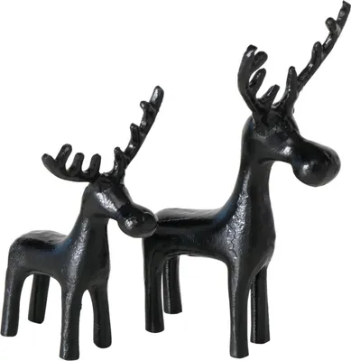 Produktbild von Boltze Home Deko Rentier schwarz Set Winterdeko modern