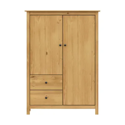 Produktbild von Möbilia Kommode aus Kiefer Massivholz – Honigfarben gewachst – 2 Türen, 2 Schubladen – 99 x 45 x 137 cm