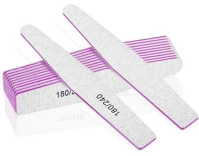 Zdjęcie produktu dla Pilniki do paznokci dwustronne 180/240 zestaw 12 sztuk manicure