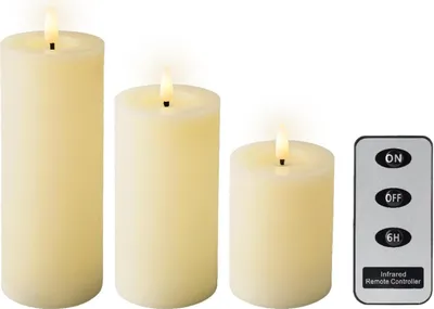 Produktbild von Lumineo LED-Wachskerzen 3-tlg. mit Fernbedienung