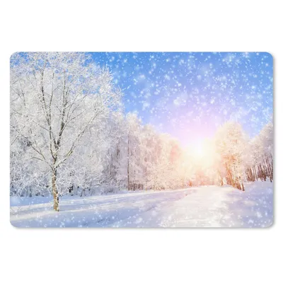 Produktbild von MuchoWow® Schreibtischunterlage Schnee - Sonne - Winter 60x40 cm - XXL Mauspad - Großes Mauspad