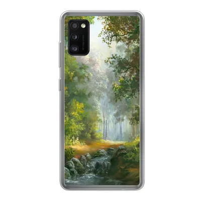 Produktbild von MuchoWow® Handyhülle Schutzhülle Hülle für Samsung Galaxy A41 Wald - Ölgemälde - Sommer Silikon Softcase Handy Hülle - Mobiltelefon