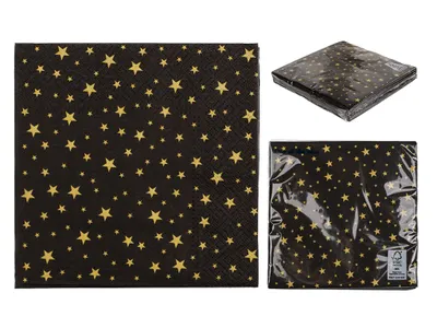 Produktbild von Papier-Servietten, goldene Sterne