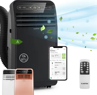 Produktbild von Klarstein Mobile Klimaanlage mit Abluftschlauch, 4-in-1 Klimagerät mit Ventilator, Luftentfeuchter, Portable Klimaanlage App-Steuerung, 12000 BTU