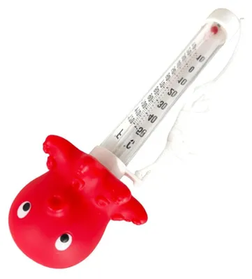 Obrázok produktu pre Plávajúci teplomer do bazéna – teplomer do vody – na meranie teploty vody – dizajn šetrný k deťom – 10,3 cm – motív: chobotnica