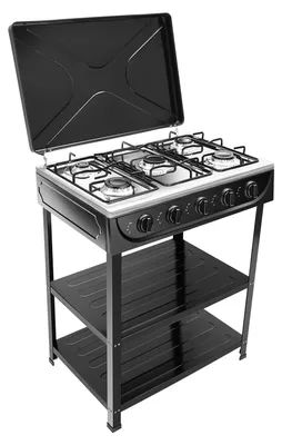Obrázok produktu pre Gaskočná doska – 5 varných plôtien – 2500 W – zemný plyn a LPG – manuálne zapaľovanie – 64 x 44,5 cm – čierna