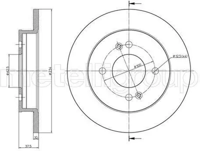 Produktbild von 2x METELLI Bremsscheibe 23-0929C für HYUNDAI i10 (PA) für KIA Picanto (SA)