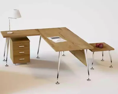 Produktbild von Holz Büro Set Eckschreibtisch Kommode 2x Aktenschrank Couchtisch 4tlg Set