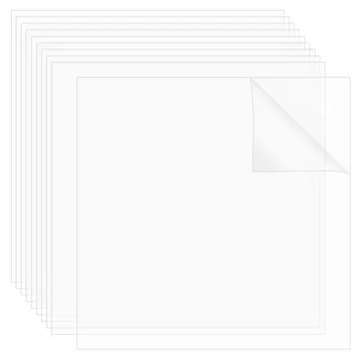 PET-Folien, 10 Stück, 0,5 mm, transparent, quadratisch, 30 cm