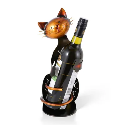 Produktbild von Flaschenhalter, Weinflaschenhalter Katze, Weinflaschenhalter Aus Metall, Katzen Weinflaschenhalter, Desktop-Dekoration Handwerk, Wohndeko, Geschenke