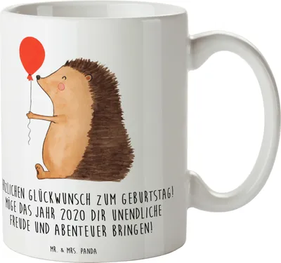 Produktbild von Mr. & Mrs. Panda Tasse 2020 Geburtstag Freude - Weiß - Geschenk, Teetasse, Freunde und Familie, Glückwunsch, Becher, Liebe, Kaffeebecher, Happy Birthday, Kaffeetasse