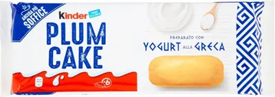 Produktbild von Ferrero Kinder Plumcake kuchen zubereitet mit cremigem griechischem Joghurt und weichem Snackkuchen (6 x 32 g)