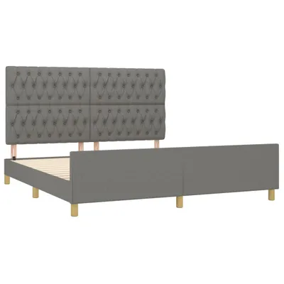 Imagen del producto de Estructura de cama sin colchón, color gris oscuro, 180x200 cm, tapizada