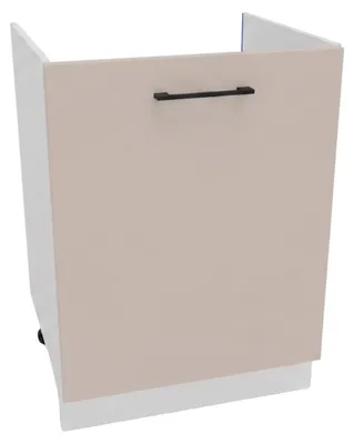 Produktbild von Küchenunterschrank 60 cm - Beige matt - Universelle Frontmontage - ohne Arbeitsplatte - Unterschrank für die Spüle