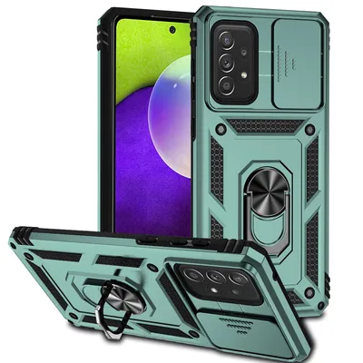 Obrázek produktu pro Pouzdro pro Samsung Galaxy A73 5G dvouvrstvé pouzdro s posuvným krytem kamery a prstencovým stojánkem zelené
