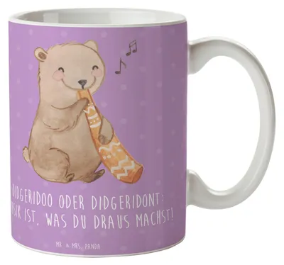 Produktbild von Mr. & Mrs. Panda Tasse Didgeridoo Musik - Lavendeltraum - Geschenk, Trinkbecher, Blasinstrument, Australien, Lernen, Musiker, Keramiktasse, traditionell, Teetasse, Kultur