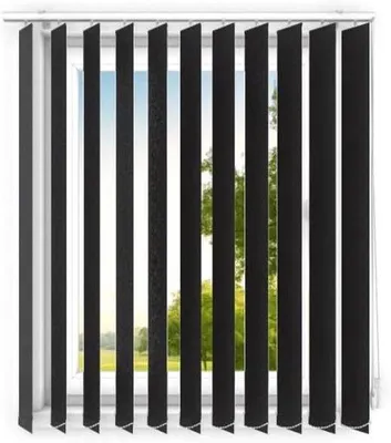 Obrázok produktu pre Čierne nástenné lamely do kancelárií – vertikálne ventilačné mriežky – 130 x 170 cm